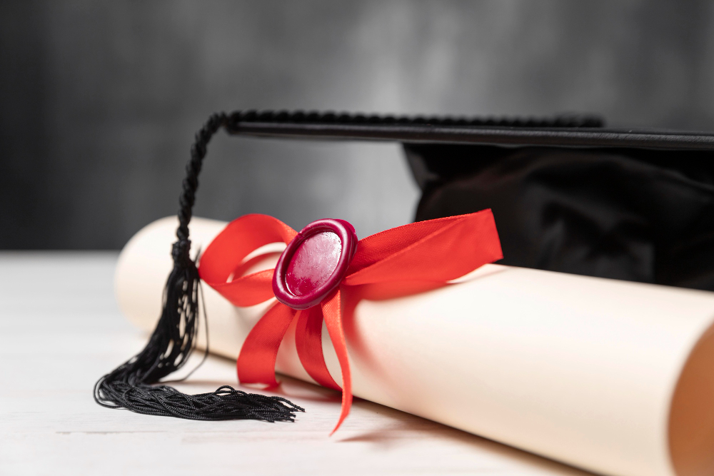 Graduation Toga Hat with Certificate